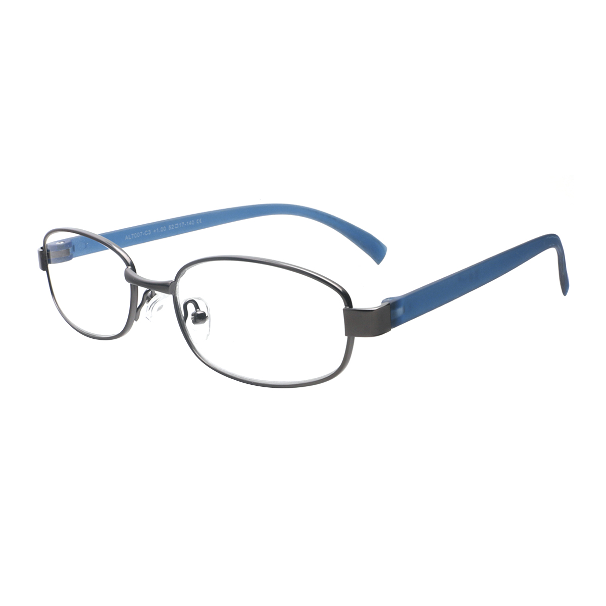 Tylis - Oval Blue Reading Glasses for Men & Women